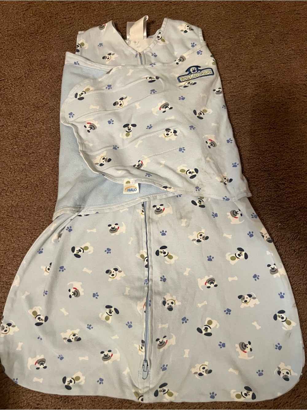 Halo Light Blue Puppy Print Sleepsack for Babies